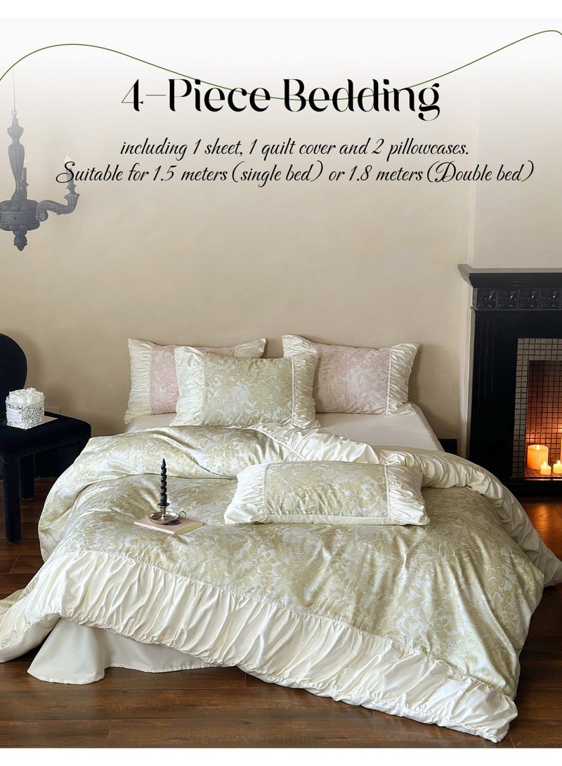 LUBANHOME Bedding set: Includes 1 bed sheet (245*250cm), 1 quilt cover (200*230cm), and 2 pillowcases (48*74cm). Suitable for 1.5-meter single bed or  1.8-meter double bed. - Image 4